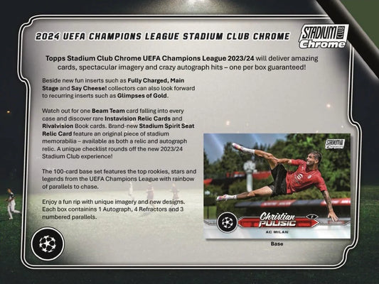 Pre Order - 2023-24 Topps Stadium Club Chrome UEFA Club Competitions Hobby Box