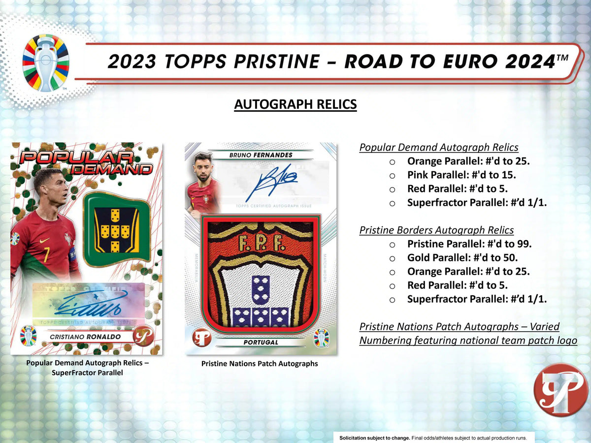 Topps Pristine Soccer Road To Euros 2023 - Hobby Box