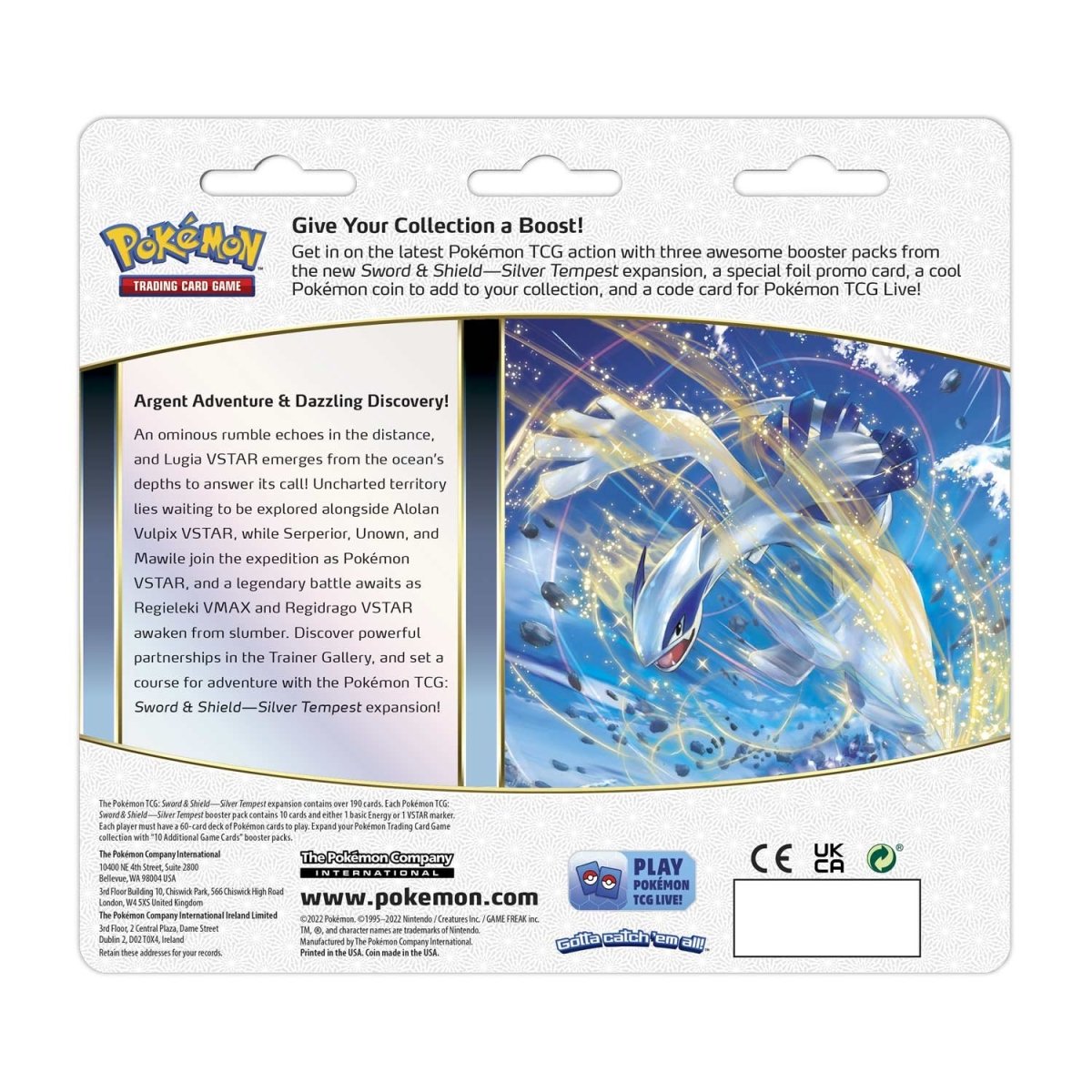 Pokémon TCG: Sword & Shield-Silver Tempest 3 Booster Packs, Coin & Manaphy Promo Card