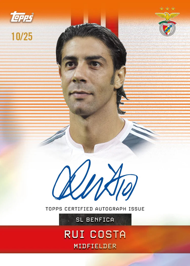 Soccer player Rui Costa on a Topps trading card with SL Benfica logo